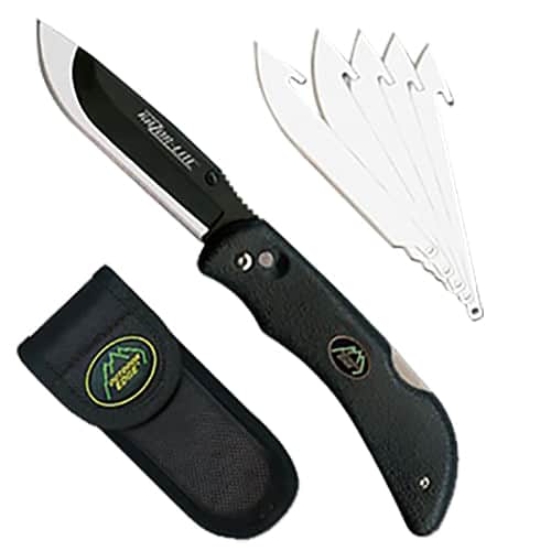 Outdoor Edge RL10C RazorLite 3.50" Folding Plain Black Oxide 420J2 SS Blade TPR Black Handle Outdoor Edge RL10C RazorLite 3.50" Folding Plain Black Oxide 420J2 SS Blade TPR Black Handle
