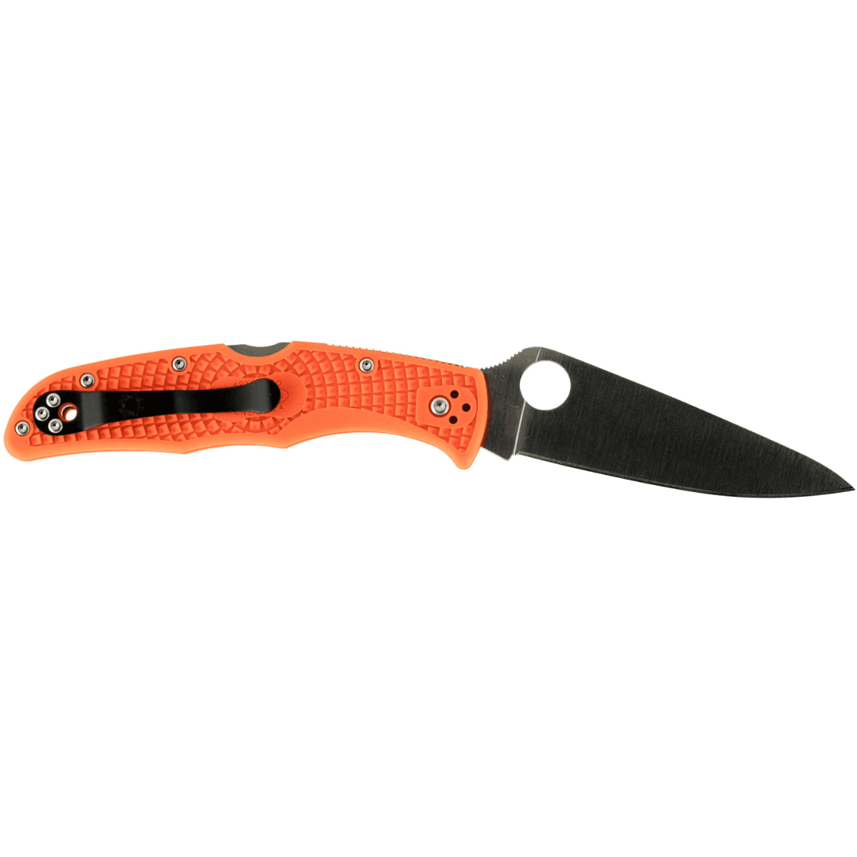 Spyderco Endura 4 Lightweight Folding Knife, 3.75" Clip Point Plain VG-10 SS Blade Orange Bi-Directional Texturing FRN Handle Includes Pocket Clip - C10FPOR Spyderco Endura 4 Lightweight Folding Knife, 3.75" Clip Point Plain VG-10 SS Blade Orange Bi-Directional Texturing FRN Handle Includes Pocket Clip - C10FPOR