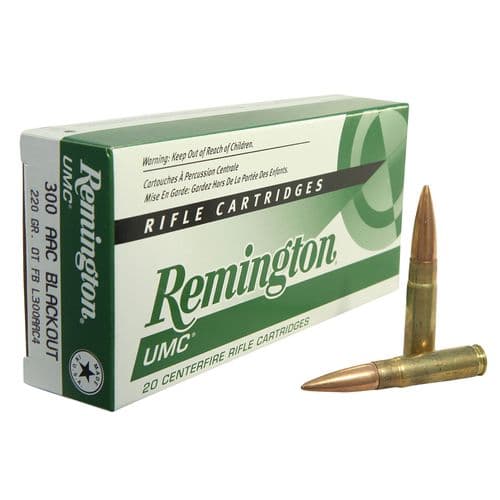Remington Ammunition 21422 UMC300 AAC Blackout 220 GR Open Tip Flat Base (OTFB) 20 Bx/ 10 Cs Remington Ammunition 21422 UMC300 AAC Blackout 220 GR Open Tip Flat Base (OTFB) 20 Bx/ 10 Cs