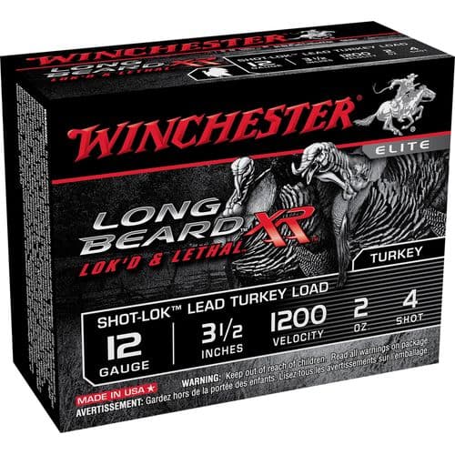 Winchester Ammo STLB12L4 Long Beard XR Shot-Lok 12 Gauge 3.5" 2 oz 4 Shot 10 Bx/ 10 Cs Winchester Ammo STLB12L4 Long Beard XR Shot-Lok 12 Gauge 3.5" 2 oz 4 Shot 10 Bx/ 10 Cs