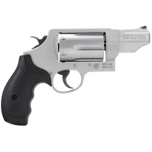 Smith & Wesson 160410 Governor *MA Compliant 45 Colt (LC)/410 Gauge 6rd 2.75" Stainless Steel Matte Silver Scandium Alloy Black Polymer Grip Smith & Wesson 160410 Governor *MA Compliant 45 Colt (LC)/410 Gauge 6rd 2.75" Stainless Steel Matte Silver Scandium Alloy Black Polymer Grip