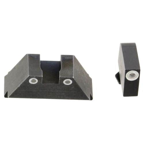 AmeriGlo GL329 Tall Suppressor Height Sight XL Set Tritium Green with White Outline Front & Rear Black Frame for Most Glock Gen1-5 (Except 42,43) AmeriGlo GL329 Tall Suppressor Height Sight XL Set Tritium Green with White Outline Front & Rear Black Frame for Most Glock Gen1-5 (Except 42,43)