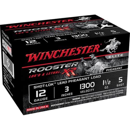 Winchester Ammo SRXR1235 Rooster XR Shot-Lok 12 Gauge 3" 1 1/2 oz 5 Shot 15 Bx/ 10 Cs Winchester Ammo SRXR1235 Rooster XR Shot-Lok 12 Gauge 3" 1 1/2 oz 5 Shot 15 Bx/ 10 Cs