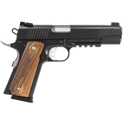 Magnum Research DE1911GR Desert Eagle 1911 G 45 ACP 5.01" 9+1 Matte Black Carbon Steel Frame & Slide with Wood Grip & Rail Magnum Research DE1911GR Desert Eagle 1911 G 45 ACP 5.01" 9+1 Matte Black Carbon Steel Frame & Slide with Wood Grip & Rail