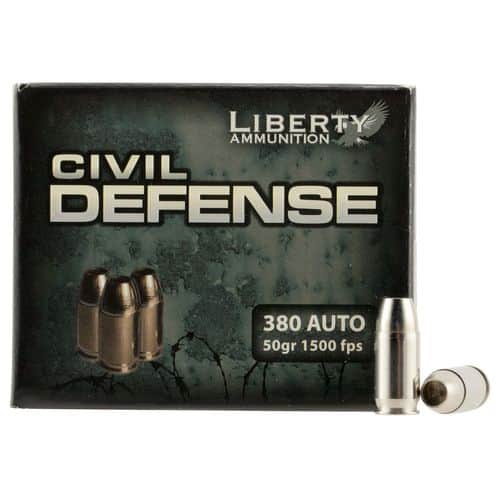 Liberty Ammunition Civil Defense 380 ACP 50 gr Hollow Point (HP) 20 Bx/ 10 Cs Liberty Ammunition Civil Defense 380 ACP 50 gr Hollow Point (HP) 20 Bx/ 10 Cs