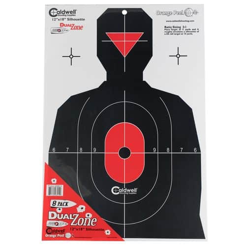 Caldwell 308214 Silhouette Dual Zone Hanging Heavy Card Stock Target 12" x 18" 8 Per Pack Caldwell 308214 Silhouette Dual Zone Hanging Heavy Card Stock Target 12" x 18" 8 Per Pack
