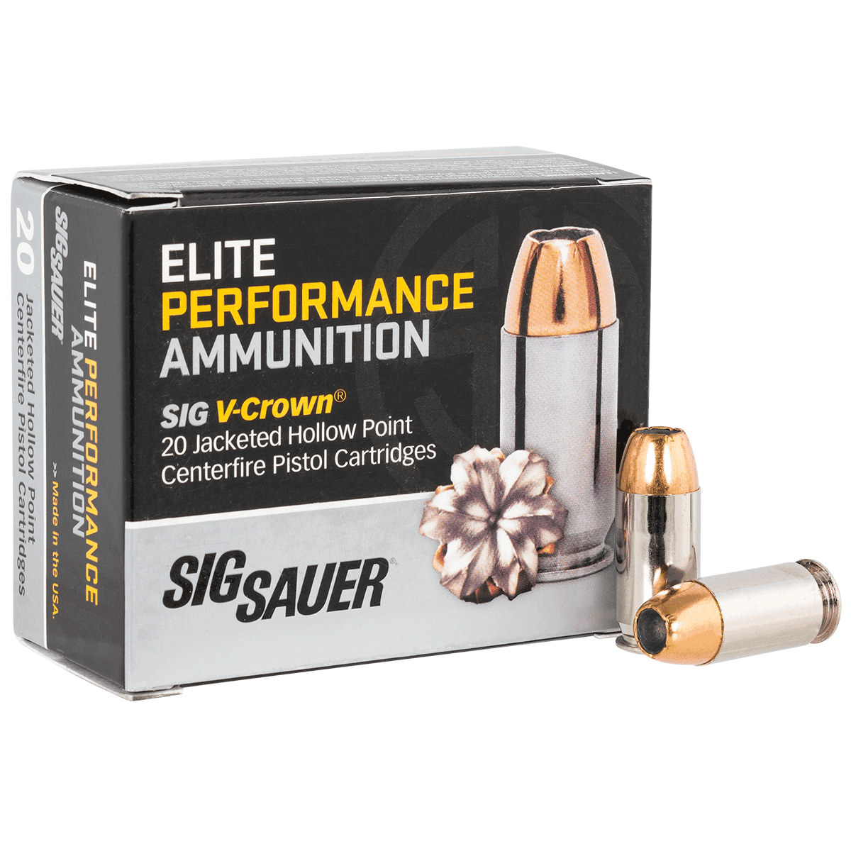 Sig Sauer Elite V-Crown 45 ACP 200 gr Jacketed Hollow Point (JHP) - E45AP120 Sig Sauer Elite V-Crown 45 ACP 200 gr Jacketed Hollow Point (JHP) - E45AP120