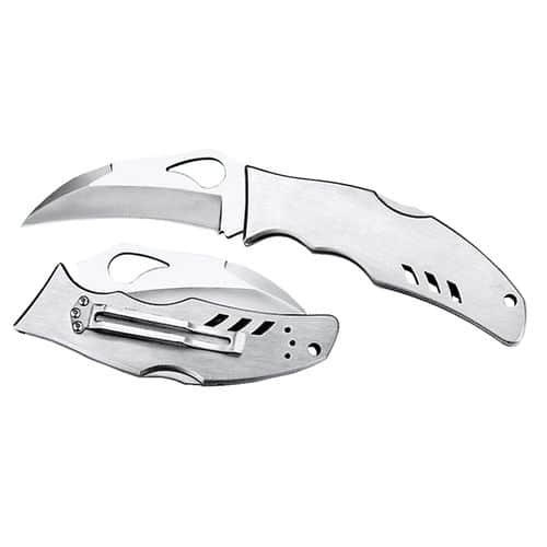 Spyderco BY07P Byrd Crossbill 3.50" Folding Hawkbill Plain 8Cr13MoV SS Blade Stainless Handle Spyderco BY07P Byrd Crossbill 3.50" Folding Hawkbill Plain 8Cr13MoV SS Blade Stainless Handle