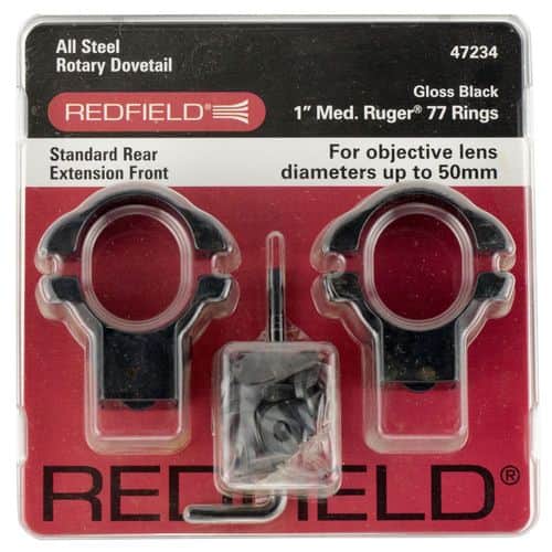Redfield Mounts 47236 Dovetail Scope Ring Set High 1" Matte Black Steel Redfield Mounts 47236 Dovetail Scope Ring Set High 1" Matte Black Steel