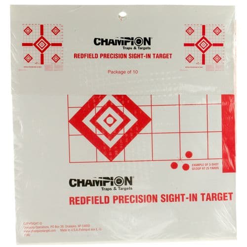 Champion Targets 47387 Redfield Sight-In 5-Diamond Hanging Paper Target 16" x 16" 100 Per Pack Champion Targets 47387 Redfield Sight-In 5-Diamond Hanging Paper Target 16" x 16" 100 Per Pack