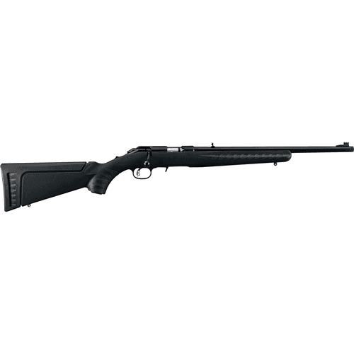 RUGER AMERICAN RIMFIRE STANDARD 22LR 18" THREADED BARREL 10+1 SYNTHETIC BLACK STACK-BLUED 2 RUGER AMERICAN RIMFIRE STANDARD 22LR 18" THREADED BARREL 10+1 SYNTHETIC BLACK STACK-BLUED 2