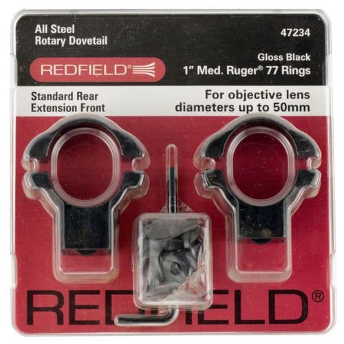 Redfield Mounts 47237 Ruger Scope Ring Set Ruger 77 High 1" Black Gloss Steel Redfield Mounts 47237 Ruger Scope Ring Set Ruger 77 High 1" Black Gloss Steel