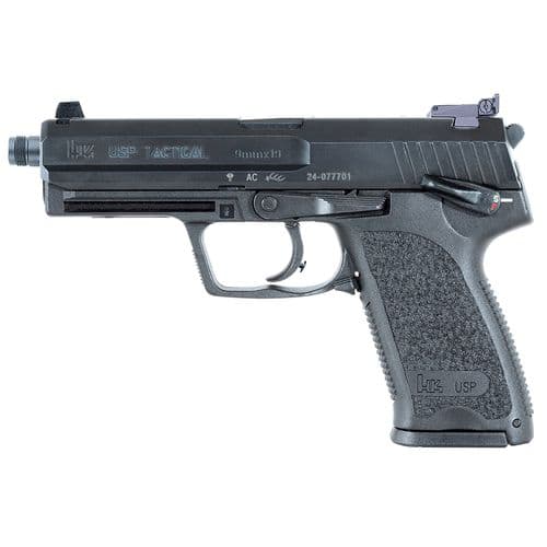 HK 81000348 USP Tactical V1 9mm Luger 4.86" TB 15+1 (3) Black Polymer Frame Black Steel Slide Black Polymer Grip HK 81000348 USP Tactical V1 9mm Luger 4.86" TB 15+1 (3) Black Polymer Frame Black Steel Slide Black Polymer Grip