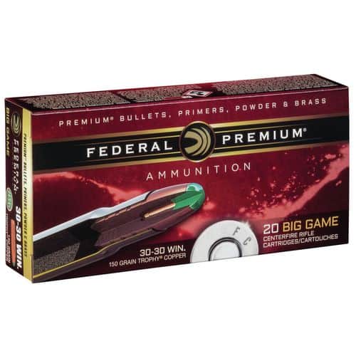 Federal P3030TC1 Premium 30-30 Win 150 gr Trophy Copper (TC) 20 Bx/ 10 Cs Federal P3030TC1 Premium 30-30 Win 150 gr Trophy Copper (TC) 20 Bx/ 10 Cs