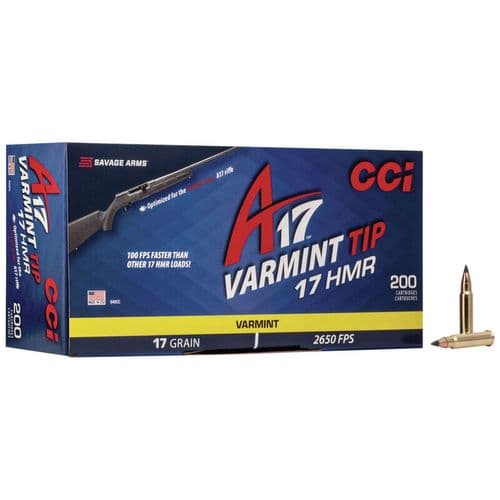 CCI 949CC Varmint A17 17 HMR 17 gr Varmint Tipped 200 Bx/ 10 Cs CCI 949CC Varmint A17 17 HMR 17 gr Varmint Tipped 200 Bx/ 10 Cs
