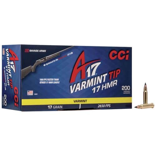 CCI 949CC Varmint A17 17 HMR 17 gr Varmint Tipped 200 Bx/ 10 Cs CCI 949CC Varmint A17 17 HMR 17 gr Varmint Tipped 200 Bx/ 10 Cs