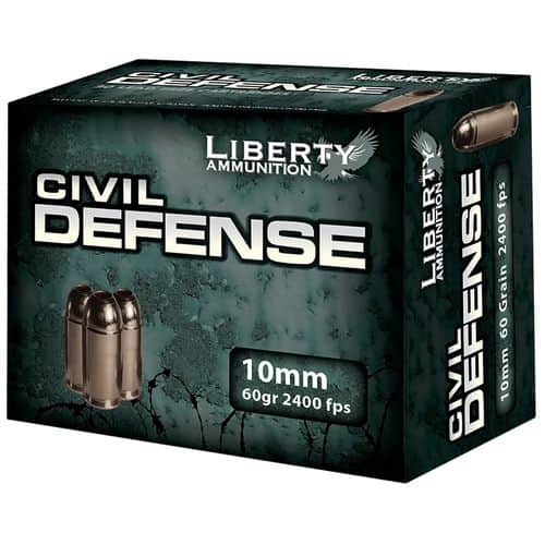Liberty Ammunition LACD10032 Civil Defense 10mm Auto 60 gr Hollow Point (HP) 20 Bx/ 10 Cs Liberty Ammunition LACD10032 Civil Defense 10mm Auto 60 gr Hollow Point (HP) 20 Bx/ 10 Cs