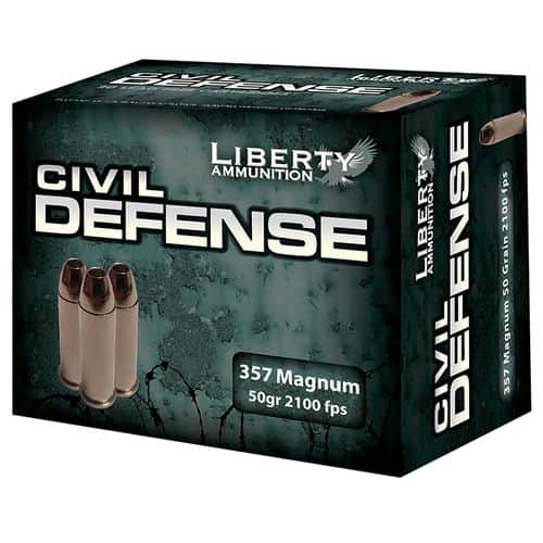 Liberty Ammunition LACD357030 Civil Defense 357 Mag 50 gr Hollow Point (HP) 20 Bx/ 50 Cs Liberty Ammunition LACD357030 Civil Defense 357 Mag 50 gr Hollow Point (HP) 20 Bx/ 50 Cs
