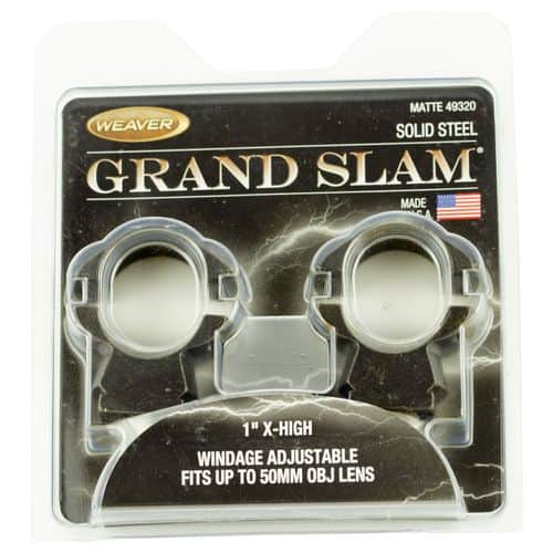 Weaver Mounts 49320 Scope Ring Set Grand Slam Dovetail Extra High Windage Adjustable 1" Matte Black Steel Weaver Mounts 49320 Scope Ring Set Grand Slam Dovetail Extra High Windage Adjustable 1" Matte Black Steel
