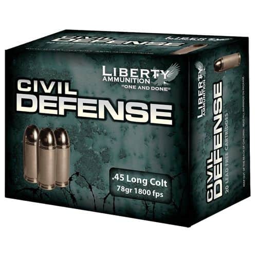 Liberty Ammunition LACD45031 Civil Defense 45 Colt (LC) 78 gr Hollow Point (HP) 20 Bx/ 50 Cs Liberty Ammunition LACD45031 Civil Defense 45 Colt (LC) 78 gr Hollow Point (HP) 20 Bx/ 50 Cs