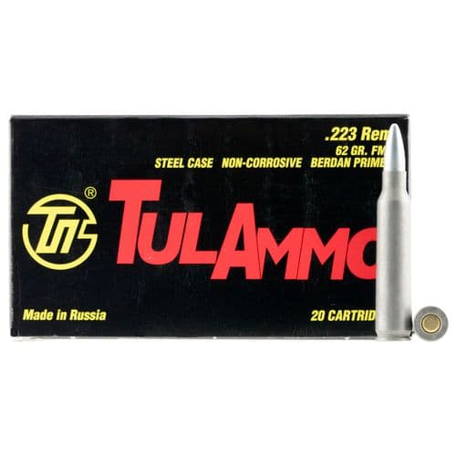 Tulammo TA223620 Rifle 223 Rem 62 gr Full Metal Jacket (FMJ) 20 Bx/ 50 Cs Tulammo TA223620 Rifle 223 Rem 62 gr Full Metal Jacket (FMJ) 20 Bx/ 50 Cs