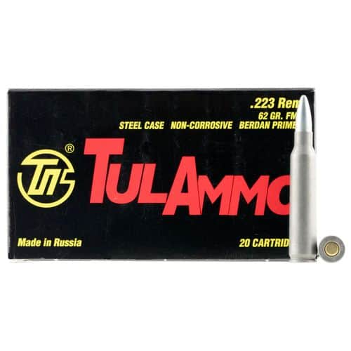 Tulammo TA223620 Rifle 223 Rem 62 gr Full Metal Jacket (FMJ) 20 Bx/ 50 Cs Tulammo TA223620 Rifle 223 Rem 62 gr Full Metal Jacket (FMJ) 20 Bx/ 50 Cs