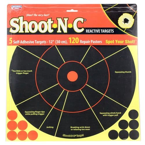 Birchwood Casey 34032 Shoot-N-C Handgun Trainer Self-Adhesive Paper Circle Black/Yellow 5 Pack Birchwood Casey 34032 Shoot-N-C Handgun Trainer Self-Adhesive Paper Circle Black/Yellow 5 Pack