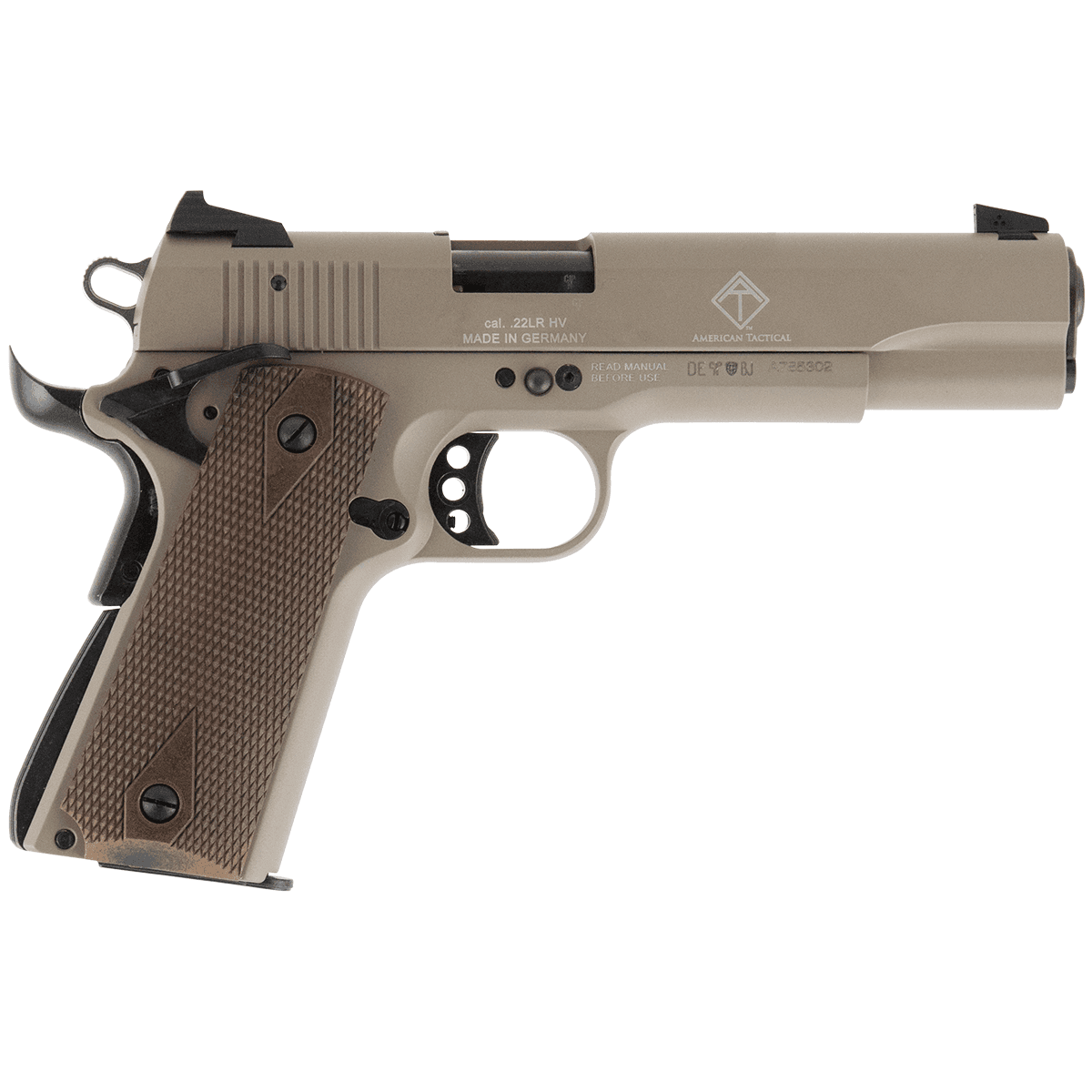 GSG 1911 22 LR Tan Threaded Barrel Semi Automatic Handgun GSG 1911 22 LR Tan Threaded Barrel Semi Automatic Handgun