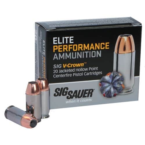 Sig Sauer E44MA120 Elite V-Crown 44 Rem Mag 240 gr Jacketed Hollow Point (JHP) 20 Bx/ 10 Cs Sig Sauer E44MA120 Elite V-Crown 44 Rem Mag 240 gr Jacketed Hollow Point (JHP) 20 Bx/ 10 Cs