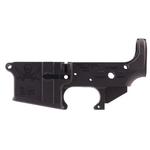 Spikes STLS016 Calico Jack Stripped Lower Receiver Multi-Caliber 7075-T6 Aluminum Black Anodized for AR-15 Spikes STLS016 Calico Jack Stripped Lower Receiver Multi-Caliber 7075-T6 Aluminum Black Anodized for AR-15