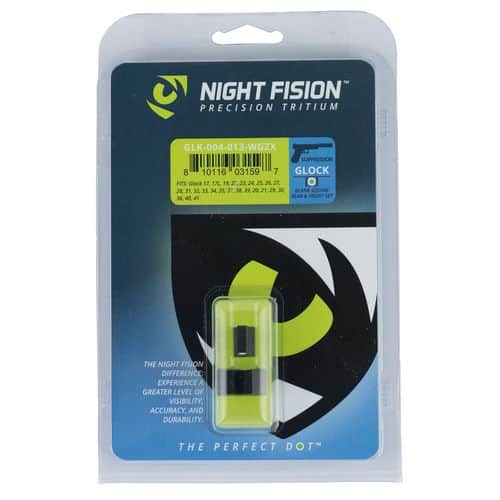 Night Fision GLK004013WGZ Perfect Dot Suppressor Height Set Square Tritium Green with White Outline Front, Black Rear Black Frame for Most Glock Night Fision GLK004013WGZ Perfect Dot Suppressor Height Set Square Tritium Green with White Outline Front, Black Rear Black Frame for Most Glock