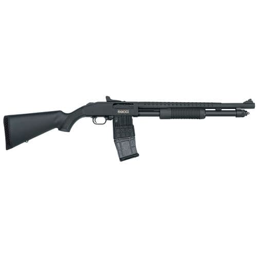 Mossberg 50206 590M Mag-Fed 12 Gauge 2.75" 10+1 18.50" Cylinder Bore Barrel Matte Blued Rec with Ghost Ring Sight Black Synthetic Stock Right Hand Mossberg 50206 590M Mag-Fed 12 Gauge 2.75" 10+1 18.50" Cylinder Bore Barrel Matte Blued Rec with Ghost Ring Sight Black Synthetic Stock Right Hand