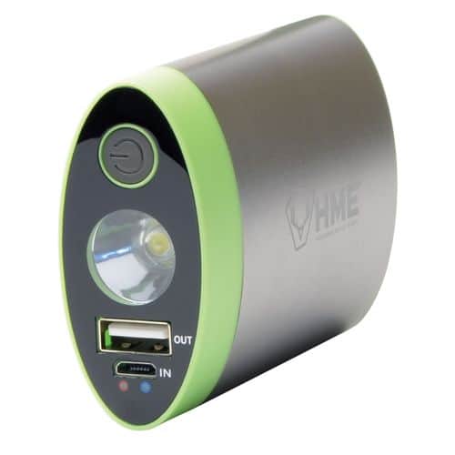 HME HW Hand Warmer with Light ABS Plastic Sliver w/Green Accent Rechargeable Lithium Ion HME HW Hand Warmer with Light ABS Plastic Sliver w/Green Accent Rechargeable Lithium Ion