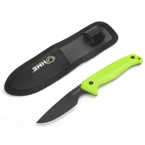 HME KNFBCK Fixed Blade 2.50" Fixed Caper Plain Black Oxide 420HC Blade TPR Green Handle HME KNFBCK Fixed Blade 2.50" Fixed Caper Plain Black Oxide 420HC Blade TPR Green Handle