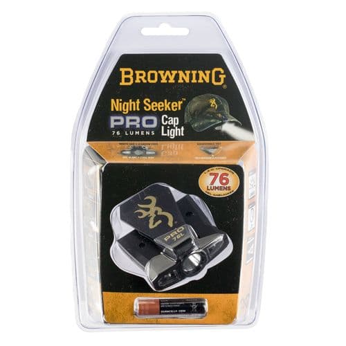 Browning 3715099 Night Seeker Pro Cap Light 12/76 Lumens Green/White LED Bulb Black 59 yds Distance Browning 3715099 Night Seeker Pro Cap Light 12/76 Lumens Green/White LED Bulb Black 59 yds Distance