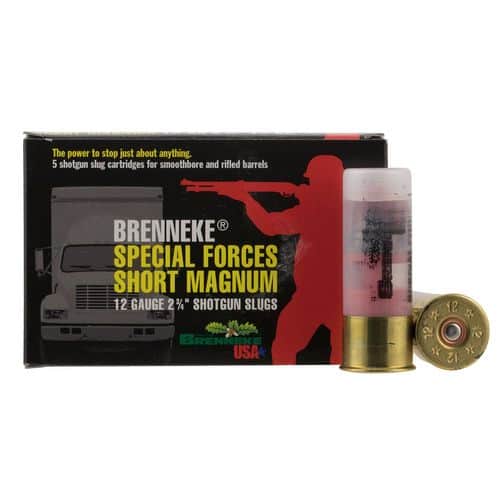 Brenneke SL122SFM Special Forces Short Magnum 12 Gauge 2.75" 1 1/4 oz Slug Shot 5 Bx/ 50 Cs Brenneke SL122SFM Special Forces Short Magnum 12 Gauge 2.75" 1 1/4 oz Slug Shot 5 Bx/ 50 Cs