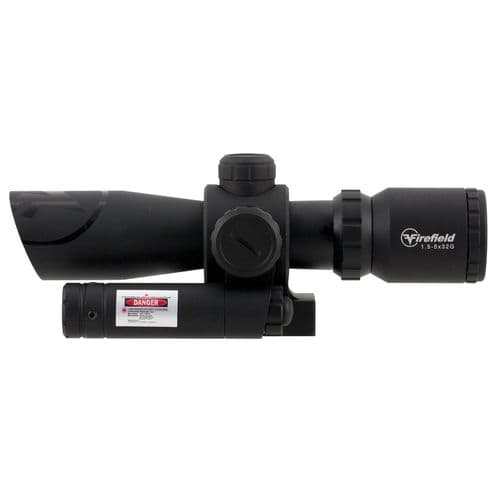 Firefield FF13063 Barrage w/Green Laser Matte Black 1.5-5x32mm Illuminated Red/Green Mil-Dot Reticle/Green Laser Firefield FF13063 Barrage w/Green Laser Matte Black 1.5-5x32mm Illuminated Red/Green Mil-Dot Reticle/Green Laser