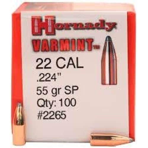 Hornady 2265 Traditional Varmint 22 Cal .224 55 gr Spire Point 100 Per Box Hornady 2265 Traditional Varmint 22 Cal .224 55 gr Spire Point 100 Per Box