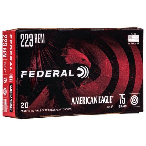 Federal AE223T75 American Eagle 223 Rem 75 gr Total Metal Jacket (TMJ) 20 Bx/ 25 Cs Federal AE223T75 American Eagle 223 Rem 75 gr Total Metal Jacket (TMJ) 20 Bx/ 25 Cs