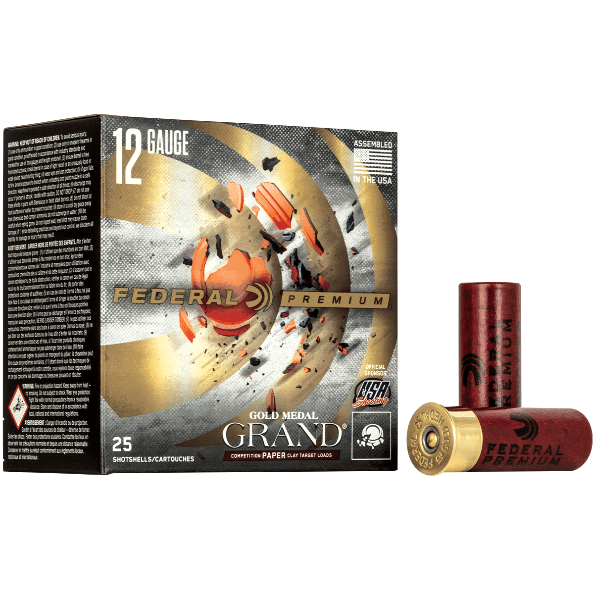 Federal GMT1178 Premium Gold Medal Grand Paper 12 Gauge 2.75" 1 1/8 oz 8 Shot 25 Bx Federal GMT1178 Premium Gold Medal Grand Paper 12 Gauge 2.75" 1 1/8 oz 8 Shot 25 Bx