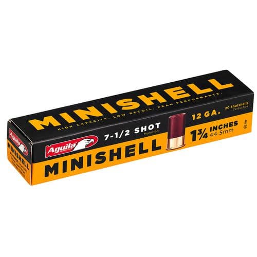 Aguila 1C128968 Minishell 12 Gauge 1.75" 5/8 oz 7.5 Shot 20 Bx/ 25 Cs Aguila 1C128968 Minishell 12 Gauge 1.75" 5/8 oz 7.5 Shot 20 Bx/ 25 Cs