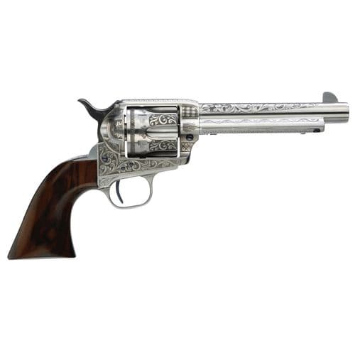Taylors & Company 701AWE 1873 Cattleman 45 Colt (LC) 6rd 5.50" Nickel Engraved Walnut Grip Taylors & Company 701AWE 1873 Cattleman 45 Colt (LC) 6rd 5.50" Nickel Engraved Walnut Grip