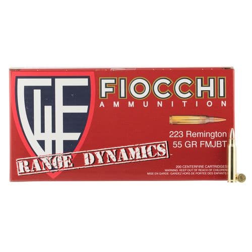 Fiocchi 223ARD Range Dynamics 223 Rem 55 gr Full Metal Jacket Boat-Tail (FMJBT) 1000 Bx/ 1 Cs Fiocchi 223ARD Range Dynamics 223 Rem 55 gr Full Metal Jacket Boat-Tail (FMJBT) 1000 Bx/ 1 Cs