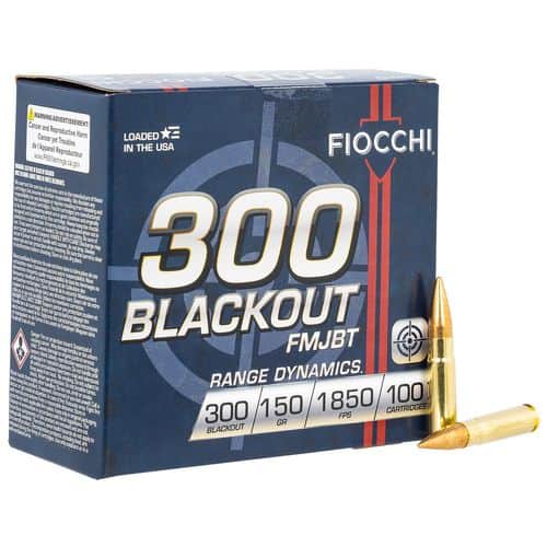 Fiocchi 300BARD1 Range Dynamics 300 Blackout 150 gr Full Metal Jacket Boat-Tail (FMJBT) 100 Bx/ 5 Cs Fiocchi 300BARD1 Range Dynamics 300 Blackout 150 gr Full Metal Jacket Boat-Tail (FMJBT) 100 Bx/ 5 Cs