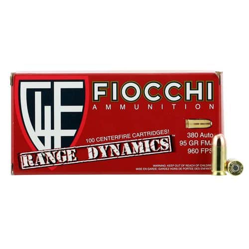 Fiocchi 380ARD10 Range Dynamics 380 ACP 95 gr Full Metal Jacket (FMJ) 100 Bx/ 10 Cs Fiocchi 380ARD10 Range Dynamics 380 ACP 95 gr Full Metal Jacket (FMJ) 100 Bx/ 10 Cs