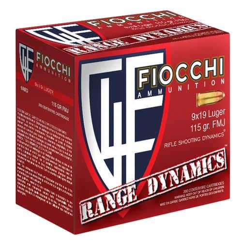 Fiocchi 9ARD100 Range Dynamics 9mm Luger 115 gr Full Metal Jacket (FMJ) 100 Bx/ 10 Cs Fiocchi 9ARD100 Range Dynamics 9mm Luger 115 gr Full Metal Jacket (FMJ) 100 Bx/ 10 Cs