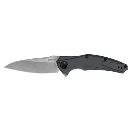 Kershaw 7777 Bareknuckle 3.50" Flipper Plain Stonewashed 14C28N Sandvik/ Gray Anodized Aluminum Handle Folding Kershaw 7777 Bareknuckle 3.50" Flipper Plain Stonewashed 14C28N Sandvik/ Gray Anodized Aluminum Handle Folding