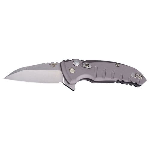 Hogue 24162 X1 MicroFlip 2.75" Folding Wharncliffe Plain Tumble Polish CPM 154 SS Blade Gray Anodized Aluminum Handle Hogue 24162 X1 MicroFlip 2.75" Folding Wharncliffe Plain Tumble Polish CPM 154 SS Blade Gray Anodized Aluminum Handle