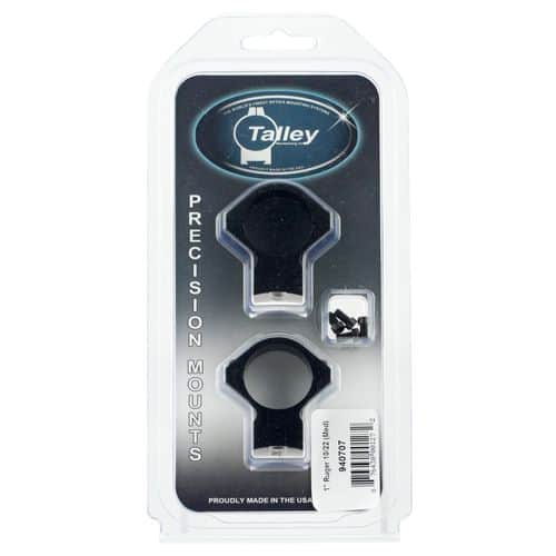 Talley 940707 Light Weight Ring/Base Combo Medium 2-Piece Base/Rings For Ruger 10/22 Black Matte Anodized Finish 1" Diameter Talley 940707 Light Weight Ring/Base Combo Medium 2-Piece Base/Rings For Ruger 10/22 Black Matte Anodized Finish 1" Diameter