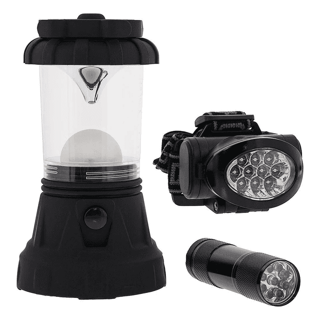 Sona Enterprises 3 Piece Camping LED Lighting Set - Includes Lantern, Headlamp, and Handheld Sona Enterprises 3 Piece Camping LED Lighting Set - Includes Lantern, Headlamp, and Handheld